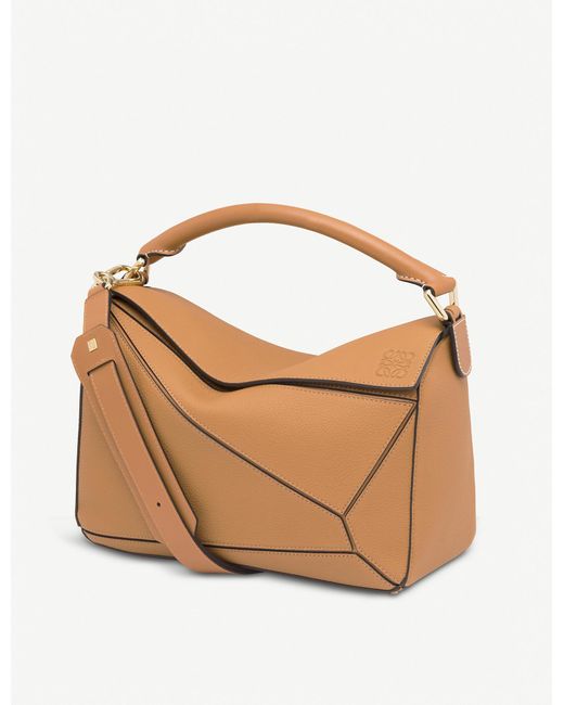 Loewe Ladies Light Caramel Brown Puzzle Leather Shoulder Bag