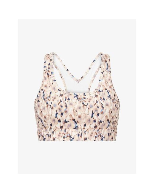 Varley Pink Freesoft Selma Scoop-Neck Sports Bra