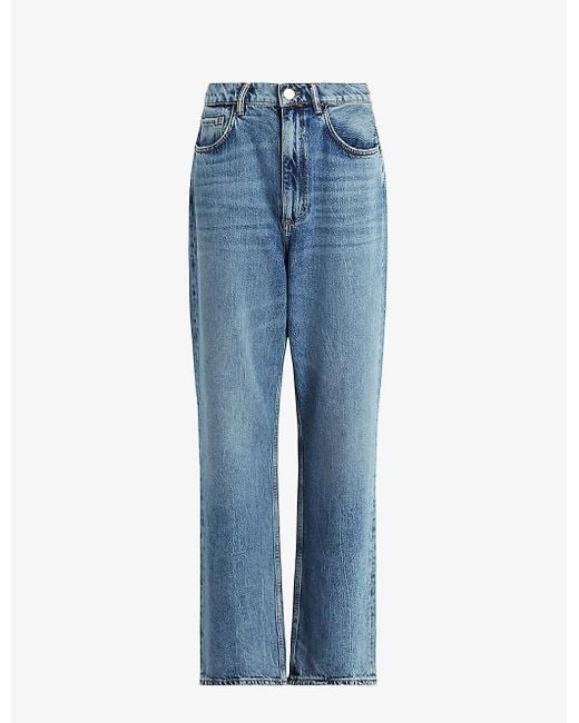 AllSaints Blue Blake Low-rise Wide-leg Denim Jeans