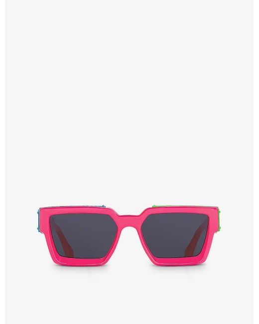 Louis Vuitton Pink Z1895w 1.1 Millionaires Square-frame Acetate Sunglasses for men