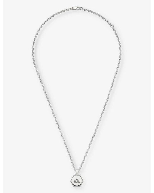 Gucci Metallic Trademark Sterling Pendant Necklace