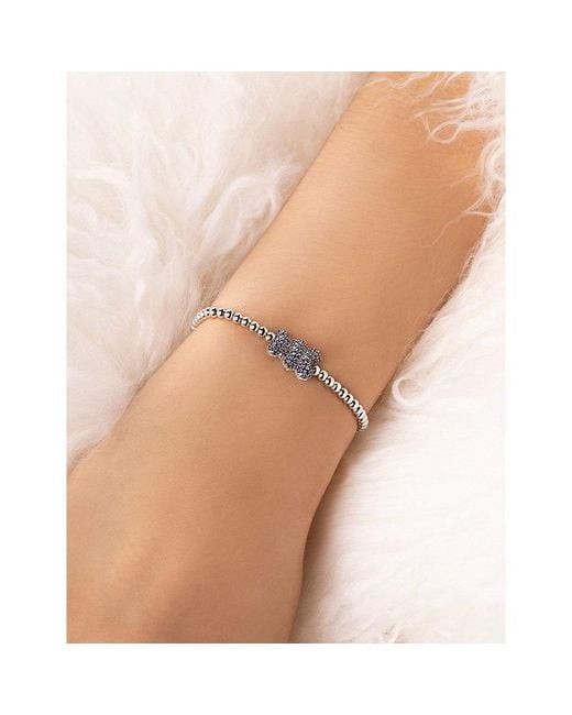 Apm Monaco Blue Baba Yummy Bear With Beads Sterling- And Cubic Zirconia Bracelet