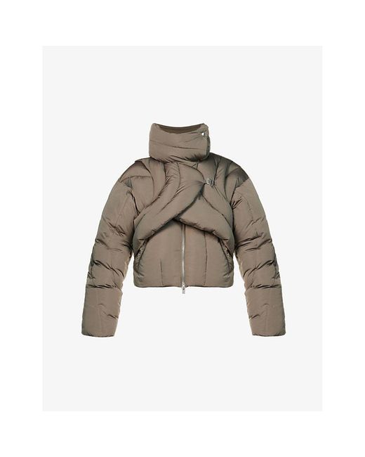 HELIOT EMIL Gray Connective Front-overlay Shell-down Jacket