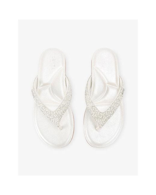Carvela Kurt Geiger White Riviera Jewel Embellished Sandals