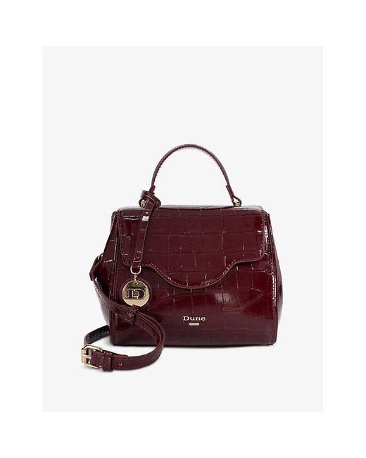 Dune Purple Dassio Mock-Croc Faux-Leather Top-Handle Bag