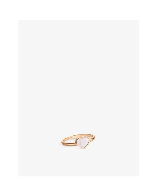 Chopard White My Happy Hearts 18Ct Rose- And Mother-Of-Pearl Ring