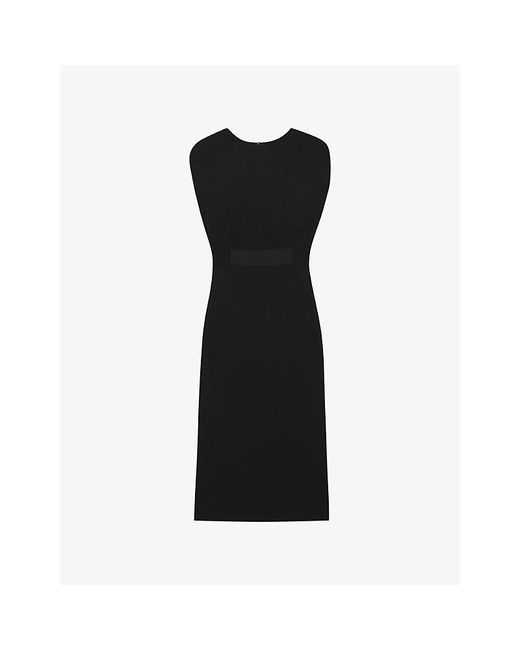 Boss Black Short-Sleeve Waist-Panel Stretch-Jersey Midi Dress