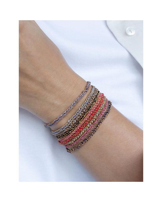 La Maison Du Couturier Metallic Assya Panama 18Ct-Plated Sterling- And Silk Friendship Bracelet