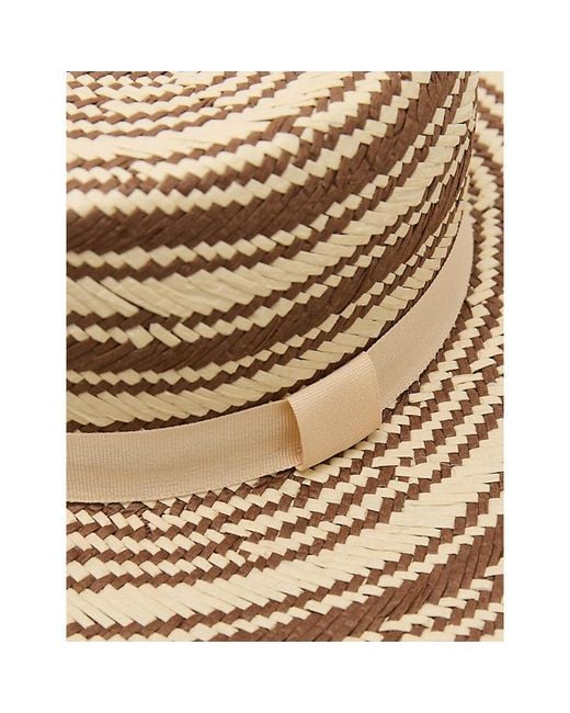 Reiss Natural Tatiana Striped Straw Sun Hat