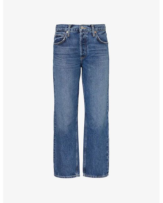 Citizens of Humanity Blue Neve Straight-leg Low-rise Regenerative-cotton Denim Jeans