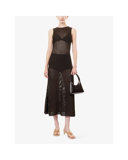 Dissh Brown Nalia Knitted Midi Dress