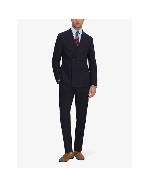 Reiss Blue Belmont Slim-Fit Stretch Woven-Blend Blazer for men