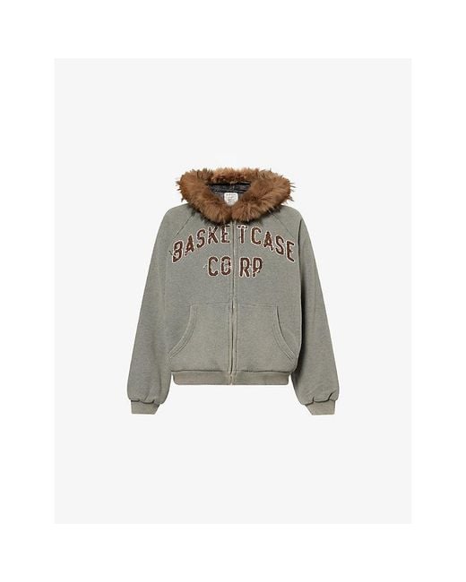 Basket Case Gray Bc Corp Fleece-Lined Cotton Hood for men
