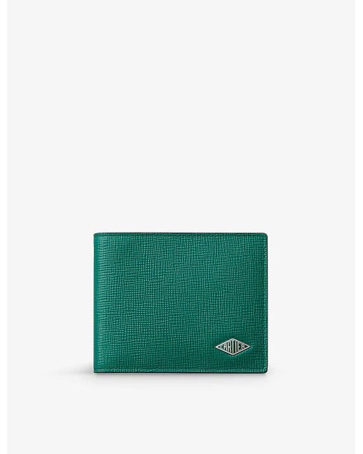 Cartier Green Losange Logo-plaque Leather Wallet