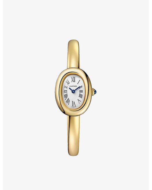 Cartier White Crwgba0035 Baignoire De 18ct Yellow-gold Mini Size 17 Quartz Watch