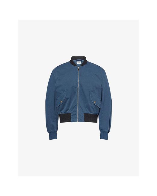 J.W. Anderson Blue Stand-Collar Flap-Pocket Cotton Bomber Jacket for men