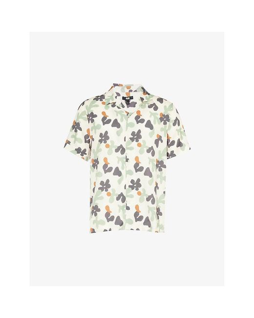 PAIGE White Landon Graphic-pattern Woven Shirt Xx for men