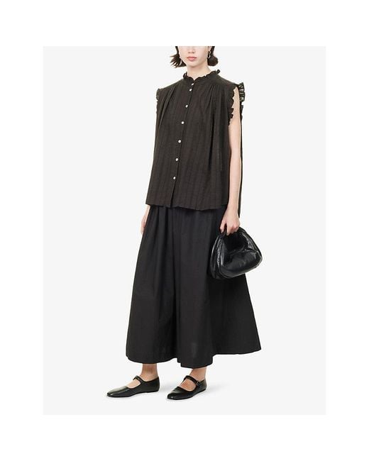 Skall Studio Black Dagny Cotton Midi Skirt