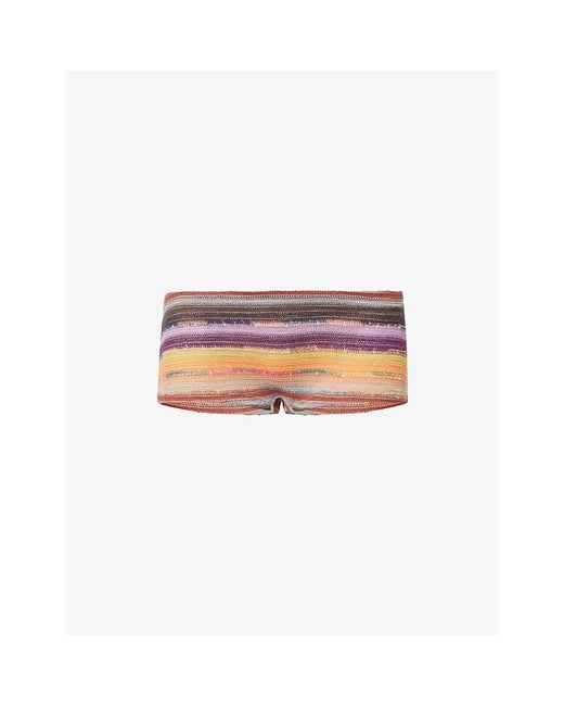 Jaded London Pink Cats Striped Stretch-Knit Shorts