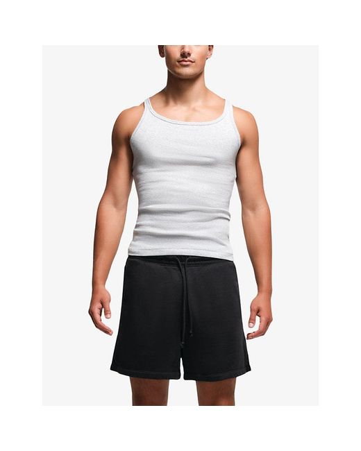 Skims Black Soft-Knit Lounge Relaxed-Fit Cotton-Blend Jersey Shorts for men