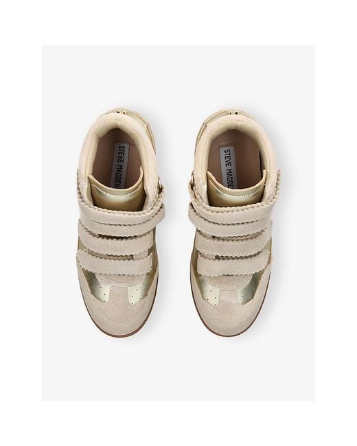 Steve Madden Natural Mustang Wedge Suede Trainers