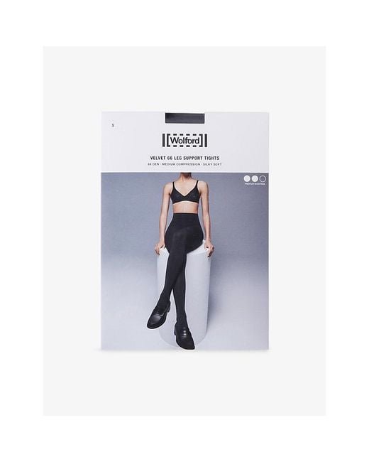 Wolford Blue Velvet 66 Leg Support Stretch-Woven Tights