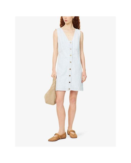 paige white denim dress PAIGE Women's Jaxsyn Denim Dress, Size 8, White