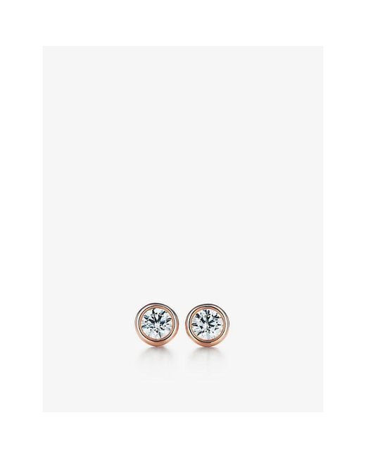 Tiffany & Co White Diamonds By The Yard Diamond And 18Ct Rose- Stud Earrings