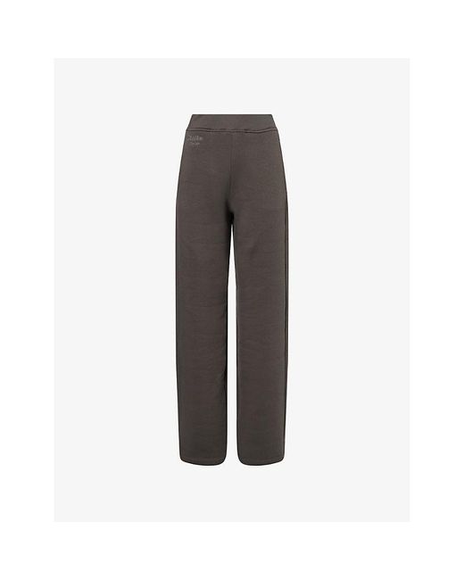 Max Mara Gray Pompeo Wide-Leg Cotton-Blend Jogging Bottoms