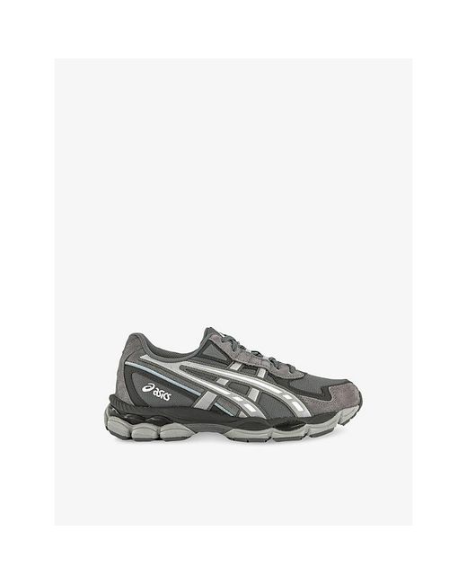 Asics Gray Gel-Nyc 2055 Mesh And Faux-Leather Low-Top Trainers for men