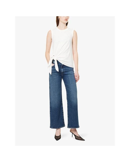 Agolde Blue Harper Crop Straight-Leg Denim Jeans