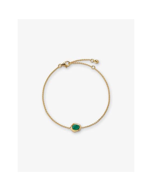 Monica Vinader Metallic Odyssey Onyx And 18Ct- Vermeil Chain Bracelet