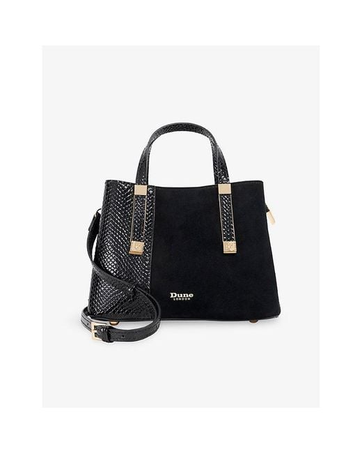 Dune Black Dinkydorry Mini Faux-Leather Tote Bag