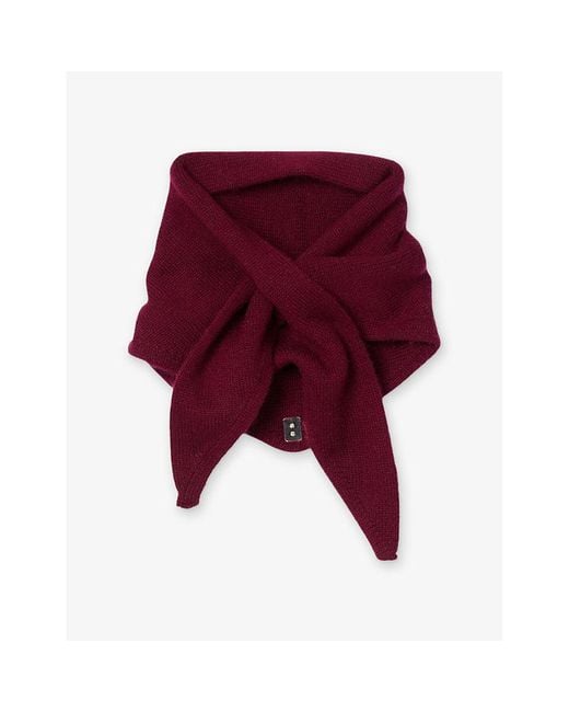 Sandro Red Striped Knitted Wool And Cashmere Scarf