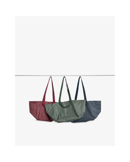 Hay Blue Grid Everyday Mini Woven Tote Bag