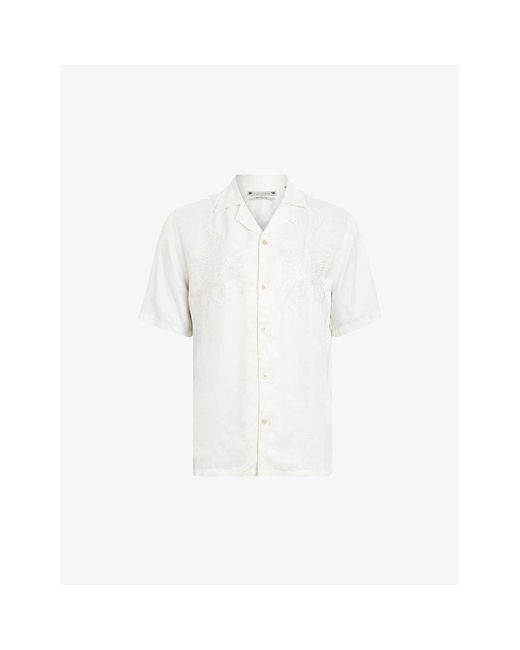 AllSaints White Avalon Relaxed-fit Short-sleeve Woven Shirt X for men