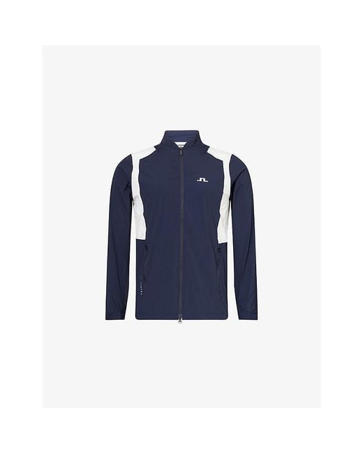 J.Lindeberg Blue Jacs Zipped Packable Woven Jacket for men