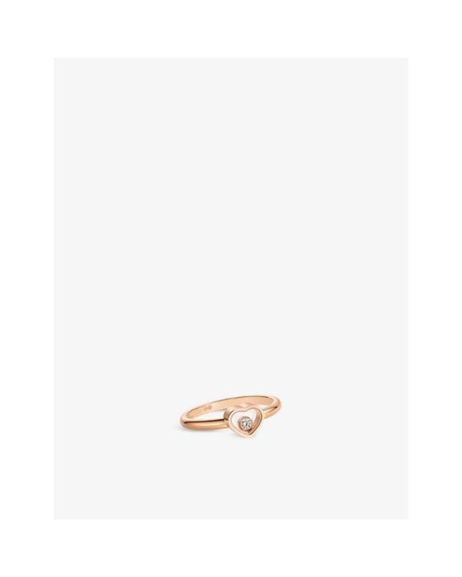 Chopard White My Happy Hearts 18Ct Rose- And 0.05Ct Brilliant-Cut Diamond Ring