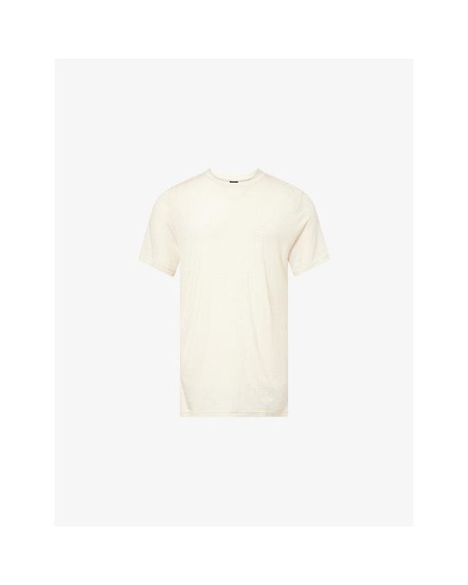 Black Crows White Brand-Print Relaxed-Fit Wool T-Shirt for men