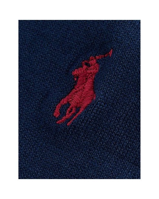 Polo Ralph Lauren Blue Logo-Embroidered Stretch-Cotton Ankle Socks for men