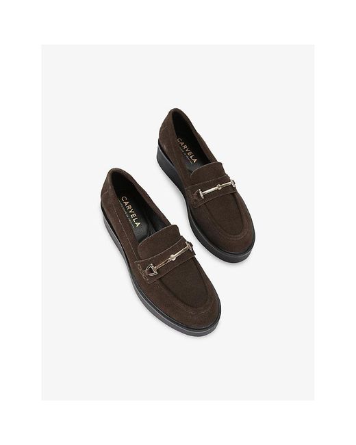 Carvela Kurt Geiger Black Vista Horsebit Suede Loafers