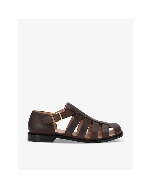 Loewe Brown Campo Buckled Leather Sandals for men