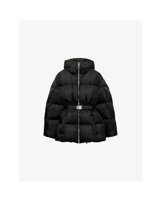 Prada Black Re-Nylon Hooded Shell-Down Puffer Jacket