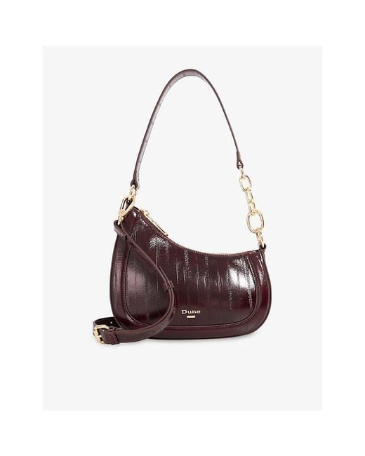 Dune Brown Direction Small Leather Shoulder Bag