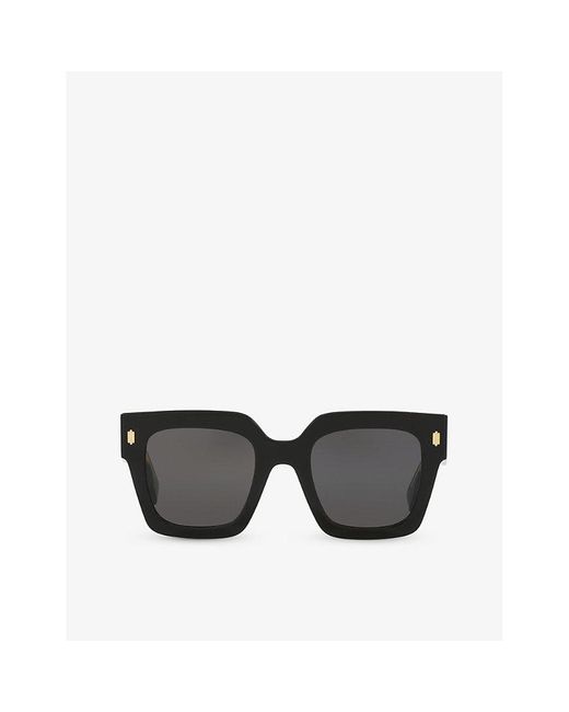 Fendi Black Fe40101i Roma Square-frame Acetate Sunglasses