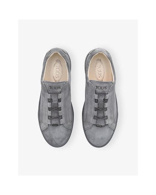 Tod's Gray Cassetta Suede Trainers for men