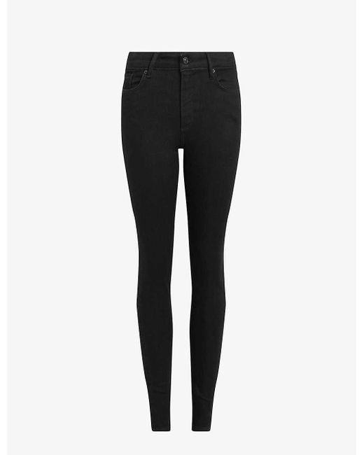 AllSaints Black Miller High-rise Skinny-fit Stretch-denim Jeans