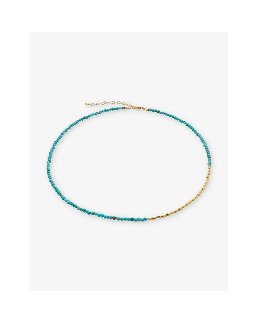Monica Vinader Blue Mini nugget 18ct -plated Vermeil Sterling-silver And Turquoise Beaded Necklace