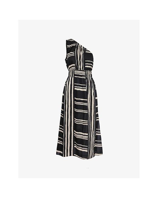 Rails Black Selani Striped Cotton Midi Dress