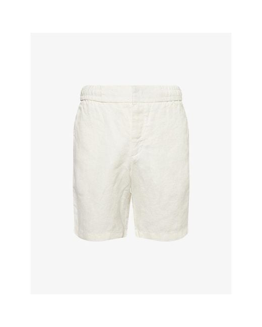 Orlebar Brown White Regular-Fit Cornell Linen Shorts for men